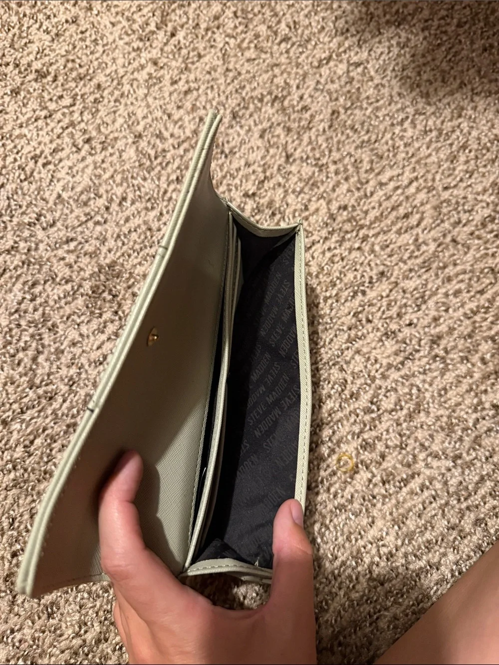 Steve Madden Sage Green Fold-Over Clutch